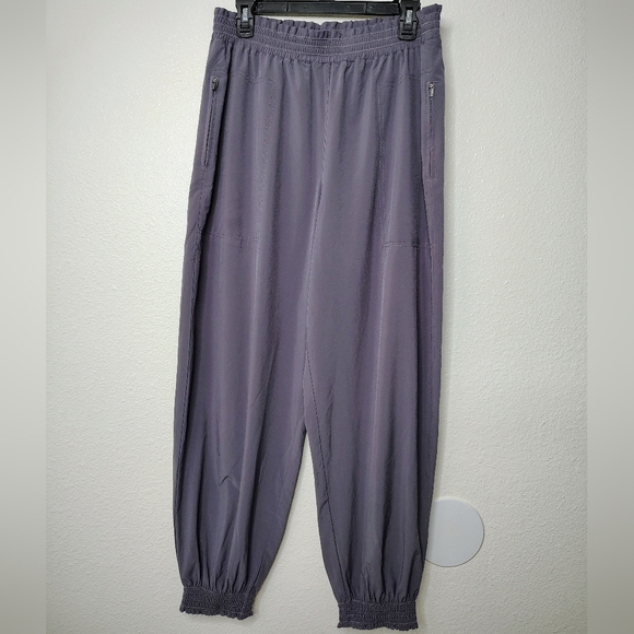 Athleta Dusk Violet Savannah Jogger Pants Sz 12 Elastic Waist 4 Pockets - Picture 13 of 13